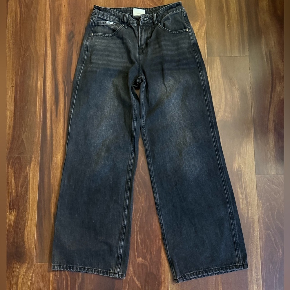 The Ragged Priest Black Wide Leg Jeans size 24